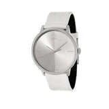 Calvin Klein Accent Silver Dial White Leather Strap Watch for Women - K2Y211K6 Authentic Buy Shop Now