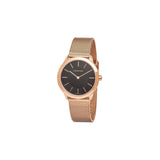 Calvin Klein Minimal Black Dial Rose Gold Mesh Bracelet Watch for Women - K3M2262Y Authentic Buy Shop Now