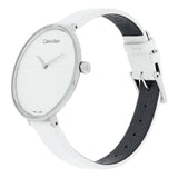 Calvin Klein Rise White Grey Dial White Leather Strap Watch for Women - K7A231L6 Authentic Buy Shop Now