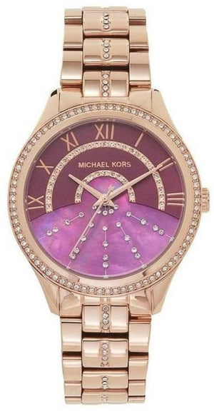 Michael Kors Lauryn Pink Dial Rose Gold Steel Strap Watch for Women - MK3722 Authentic Buy Shop Now
