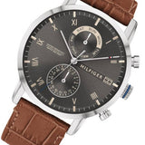 Tommy Hilfiger Kane Grey Dial Brown Leather Strap Watch for Men - 1710398 Authentic Buy Shop Now
