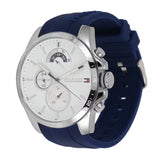 Tommy Hilfiger Decker Quartz White Dial Blue Rubber Strap Watch for Men - 1791349 Authentic Buy Shop Now