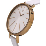 Calvin Klein Equal Silver Dial White Leather Strap Watch for Women - K3E236L6 Authentic Buy Shop Now