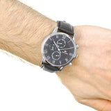 Tommy Hilfiger Kane Quartz Black Dial Black Leather Strap Watch for Men - 1791401 Authentic Buy Shop Now