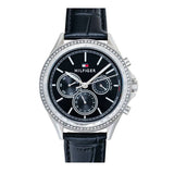 Tommy Hilfiger Ari Diamonds Black Dial Black Leather Strap Watch for Women - 1781981 Authentic Buy Shop Now