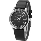 Calvin Klein Steady Black Dial Black Leather Strap Watch for Women - K7Q211C1 Authentic Buy Shop Now