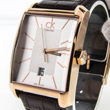 Calvin Klein Window Silver Dial Brown Leather Strap Watch for Men - K2M21620 Authentic Buy Shop Now