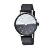 Calvin Klein Boost White Black Dial Black Leather Strap Watch for Men - K7Y21CCX Authentic Buy Shop Now
