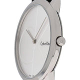 Calvin Klein Minimal Silver Dial Black Leather Strap Watch for Men - K3M211CY Authentic Buy Shop Now