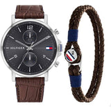 Tommy Hilfiger Daniel Grey Dial Brown Leather Strap Watch for Men - 1710416 Authentic Buy Shop Now