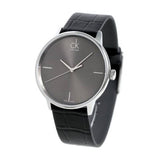 Calvin Klein Grey Dial Black Leather Strap Watch for Women - K2Y2Y1CU Authentic Buy Shop Now