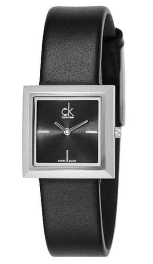 Calvin Klein Mark Black Dial Black Leather Strap Watch for Women - K3R231C1 Authentic Buy Shop Now