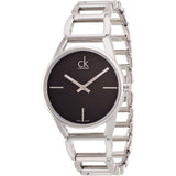 Calvin Klein Stately Black Dial Silver Steel Strap Watch for Women - K3G23121 Authentic Buy Shop Now