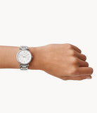 Fossil Carlie Silver Dial Silver Steel Strap Watch for Women - ES4341 Authentic Buy Shop Now