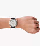 Emporio Armani Classic Quartz Chronograph White Dial Black Leather Strap Watch For Men - AR1807 Authentic Buy Shop Now