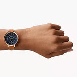 Fossil Jacqueline Three Hand Date Luggage Blue Dial Brown Leather Strap Watch for Women - ES4274 Authentic Buy Shop Now