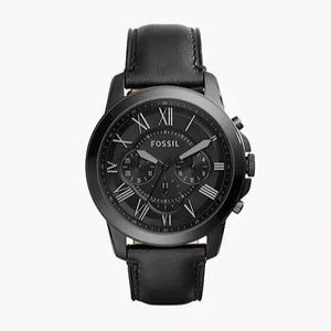 Fossil Grant Chronograph Black Dial Black Leather Strap Watch for Men - FS5132 Authentic Buy Shop Now