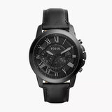 Fossil Grant Chronograph Black Dial Black Leather Strap Watch for Men - FS5132 Authentic Buy Shop Now