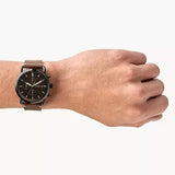 Fossil Commuter Chronograph Black Dial Brown Leather Strap Watch for Men - FS5403 Authentic Buy Shop Now