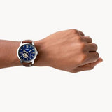 Fossil Townsman Automatic Blue Dial Brown Leather Strap Watch for Men - ME3110 Authentic Buy Shop Now