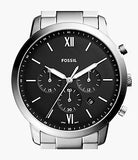 Fossil Neutra Chronograph Black Dial Silver Steel Strap Watch for Men - FS5384 Authentic Buy Shop Now