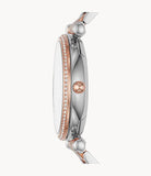 Fossil Carlie Silver Dial Two Tone Steel Strap Watch for Women - ES4342 Authentic Buy Shop Now