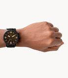 Fossil Nate Chrongraph Ion Plated Black Dial Black Steel Strap Watch for Men - JR1356 Authentic Buy Shop Now
