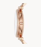 Fossil Carlie Rose Gold Dial Rose Gold Steel Strap Watch for Women - ES4301 Authentic Buy Shop Now