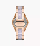 Fossil Stella Multifunction Rose Gold Dial Two Tone Steel Strap Watch for Women - ES4755 Authentic Buy Shop Now