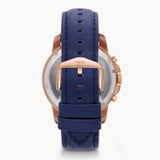 Fossil Grant Chronograph Blue Dial Blue Leather Strap Watch for Men - FS4835 Authentic Buy Shop Now