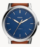 Fossil Minimalist Blue Dial Brown Leather Strap Watch for Men - FS5304 Authentic Buy Shop Now