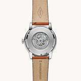 Fossil Townsman Automatic Skeleton Blue Dial Brown Leather Strap Watch for Men - ME3154 Authentic Buy Shop Now