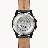 Fossil Grant Sport Automatic Skeleton Black Dial Black Leather Strap Watch for Men - ME3138 Authentic Buy Shop Now