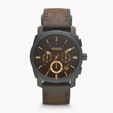 Fossil Machine Flight Chronograph Brown Dial Brown Leather Strap Watch for Men - FS4656 Authentic Buy Shop Now
