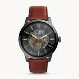 Fossil Townsman Automatic Skeleton Black Dial Brown Leather Strap Watch for Men - ME3181 Authentic Buy Shop Now