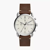 Fossil The Commuter White Dial Brown Leather Strap Watch for Men - FS5402 Authentic Buy Shop Now