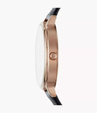Emporio Armani Kappa Mother of Pearl Dial Black Leather Strap Watch For Women - AR80011 Authentic Buy Shop Now