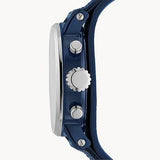 Fossil Boyfriend Sport Chronograph Blue Dial Blue Leather Strap Watch for Women - ES4113 Authentic Buy Shop Now