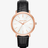 Michael Kors Jaryn Quartz White Dial Black Leather Strap Watch For Women - MK2472 Authentic Buy Shop Now