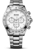 Hugo Boss Ikon Chronograph White Dial Silver Steel Strap Watch for Men - 1512962 Authentic Buy Shop Now
