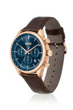 Hugo Boss Grand Prix Blue Dial Brown Leather Strap Watch for Men - 1513604 Authentic Buy Shop Now