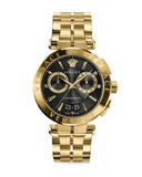 Versace Aion Chronograph Black Dial Gold Steel Strap Watch For Men - VE1D01721 Authentic Buy Shop Now