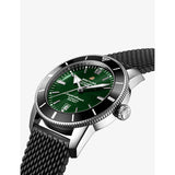 Breitling Superocean Heritage B20 Automatic 46 Green Dial Black Mesh Bracelet Watch for Men - AB2020121L1S1 Authentic Buy Shop Now
