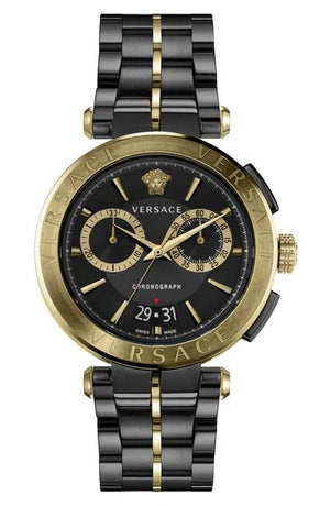 Versace Aion Chronograph Black Dial Black Steel Strap Watch for Men - VE1D01620 Authentic Buy Shop Now