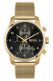 Hugo Boss Skymaster Black Dial Gold Mesh Bracelet Watch for Men - 1513838 Authentic Buy Shop Now