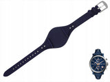 Fossil Boyfriend Sport Chronograph Blue Dial Blue Leather Strap Watch for Women - ES4113 Authentic Buy Shop Now
