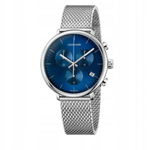 Calvin Klein High Noon Quartz Blue Dial Silver Mesh Bracelet Watch for Men - K8M2112N Authentic Buy Shop Now