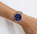 Michael Kors Darci Blue Dial Rose Gold Steel Strap Watch for Women - MK3728 Authentic Buy Shop Now