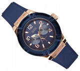 Guess Jet Setter Analog Quartz Blue Dial Blue Rubber Strap Watch For Women - W0571L1 Authentic Buy Shop Now