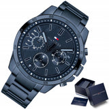 Tommy Hilfiger Decker Chronograph Blue Dial Blue Steel Strap Watch for Men - 1791560 Authentic Buy Shop Now